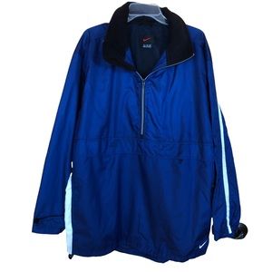 VTG Nike Y2K 90s Men’s XL Pullover Windbreaker Hood Rain Track Jacket Blue Black
